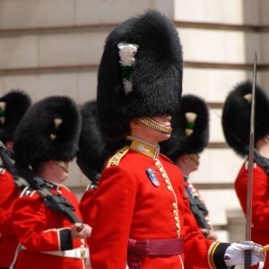 British guards in red uniforms